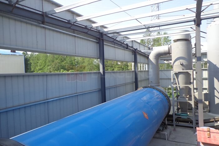 coconut fiber dryer is mainly composed of hot air stove, feed conveyor, rotary drum dryer, discharge conveyor, dust collector, and power distribution cabinet;