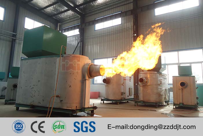 Biomass burner uses biomass particles or biomass pellet as fuel