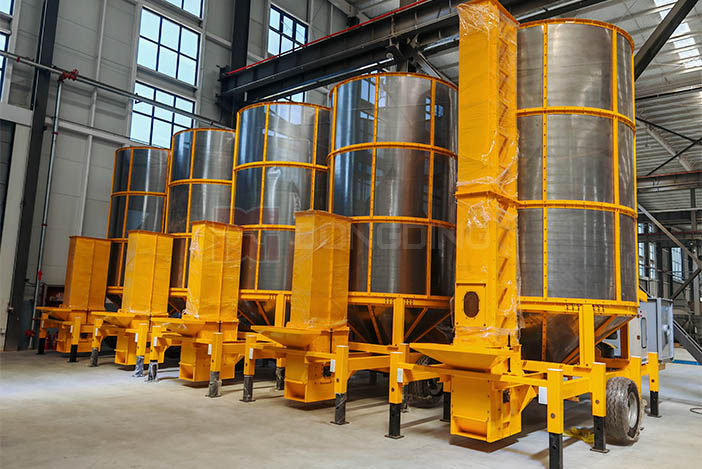 Mobile grain dryers can handle staple crops such as rice, wheat, and corn, as well as various other granular crops like rapeseed and millet.